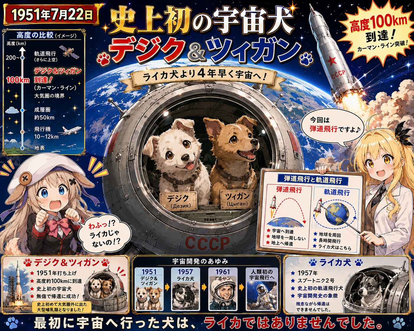 7月22日は宇宙犬が初めて宇宙に到達した日