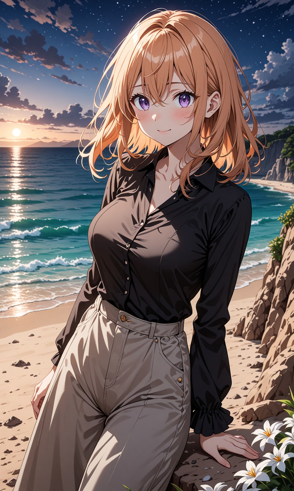 ワイドパンツコーデ