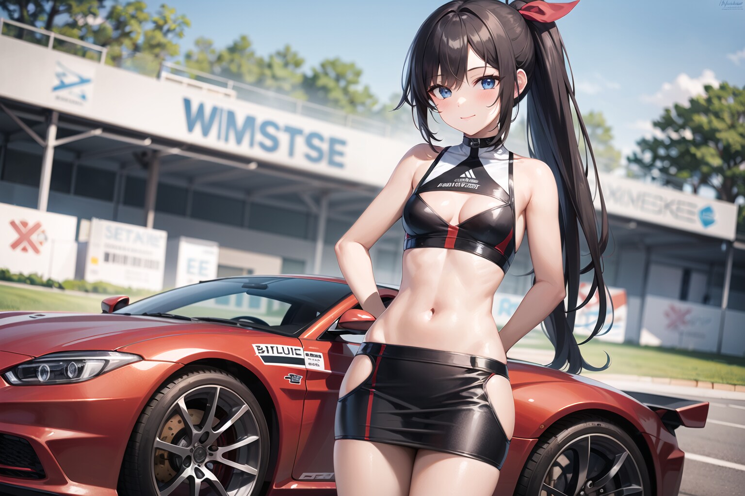 黒髪お嬢様・レースクイーン