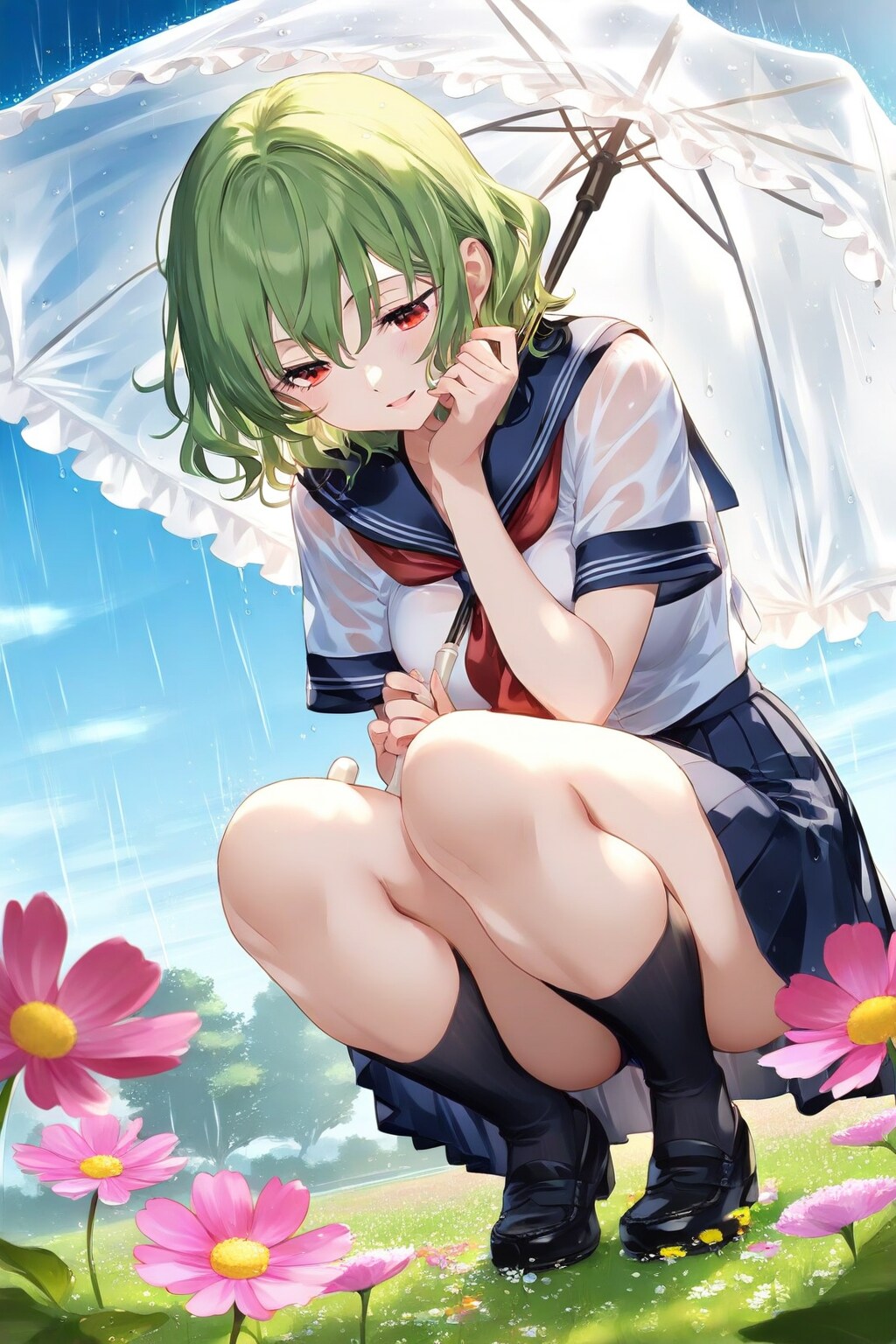 セーラー服幽香と雨 | の人気AIイラスト・グラビア