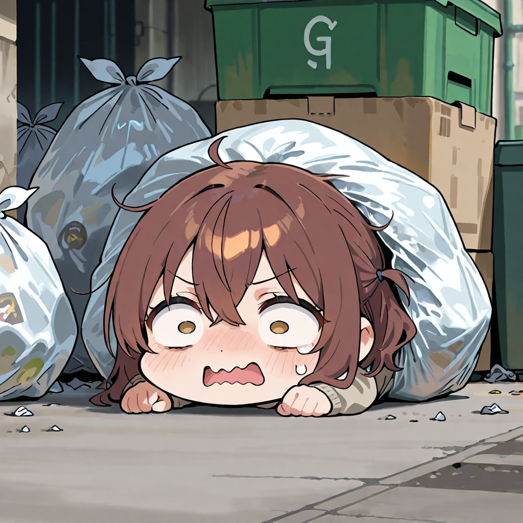 ね・・寝てる間に捨てられてるるっ💦