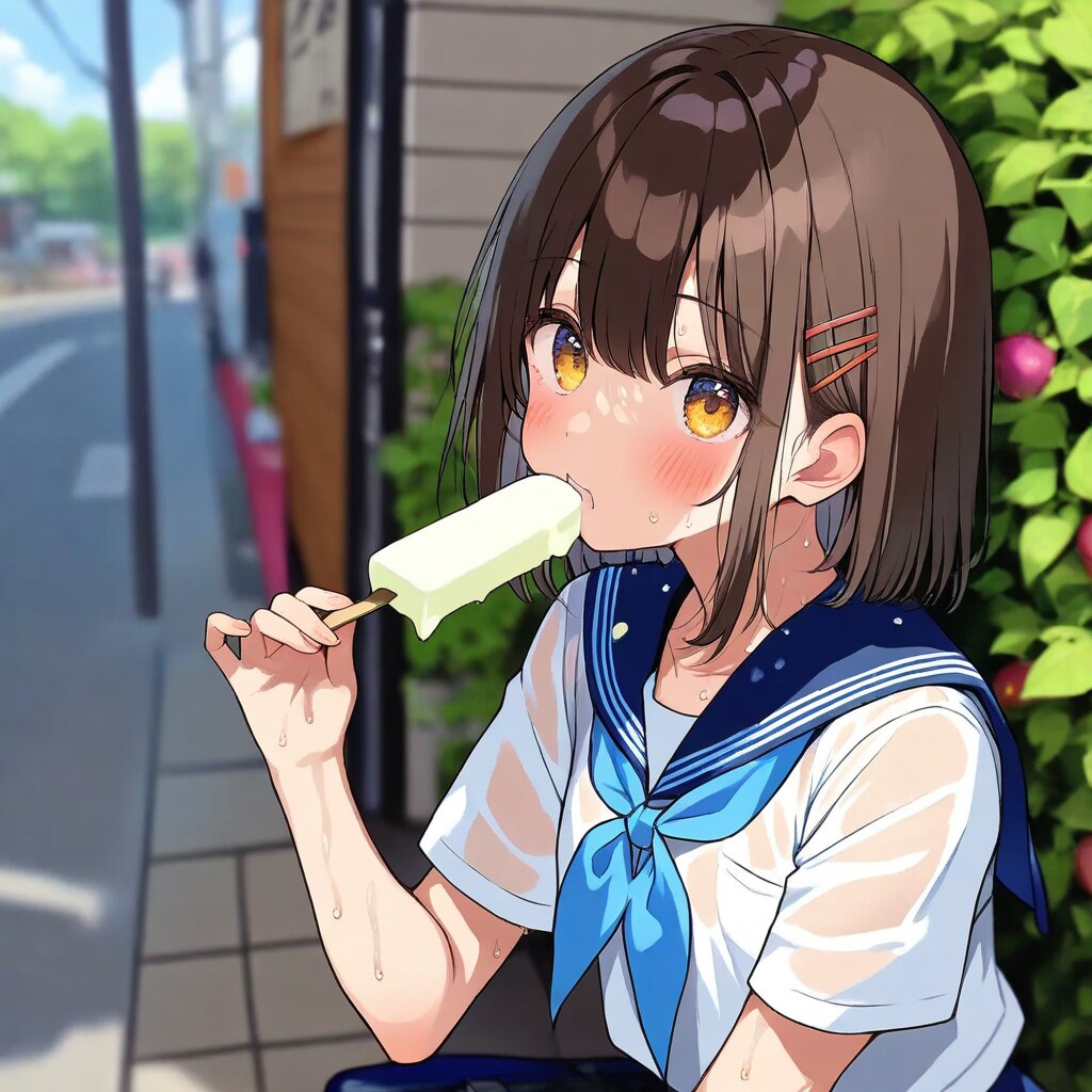 アイスを食べる少女_2025/08/18