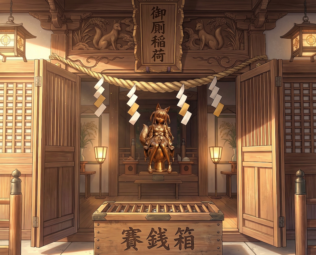 御厠稲荷でお祈りする生成機能の子達