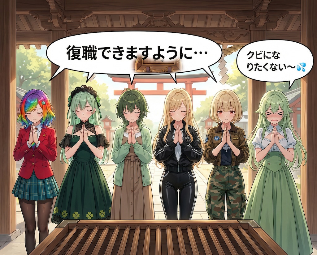 御厠稲荷でお祈りする生成機能の子達