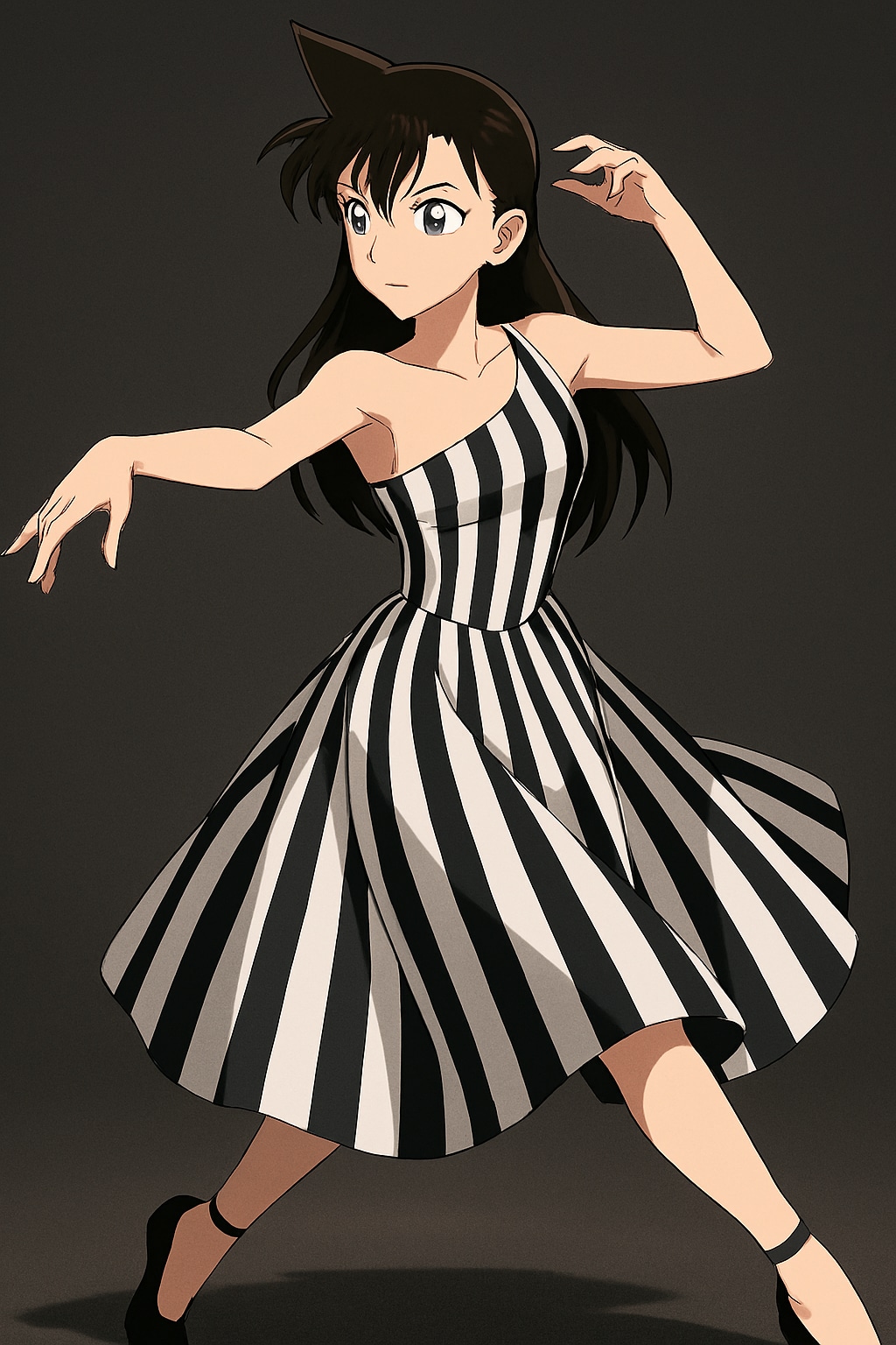 白黒のドレス・蘭