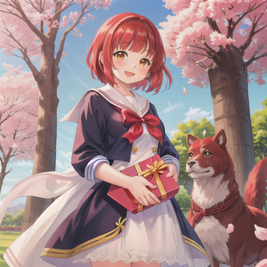 赤髪ボブでセーラー服の少女