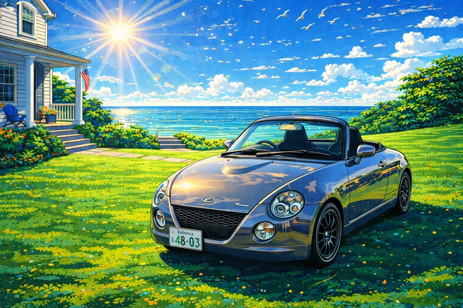 鈴木英人風のダイハツコペン | の人気AIイラスト・グラビア