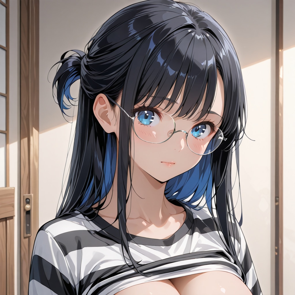 黒髪メガネのサマーバ刑ション