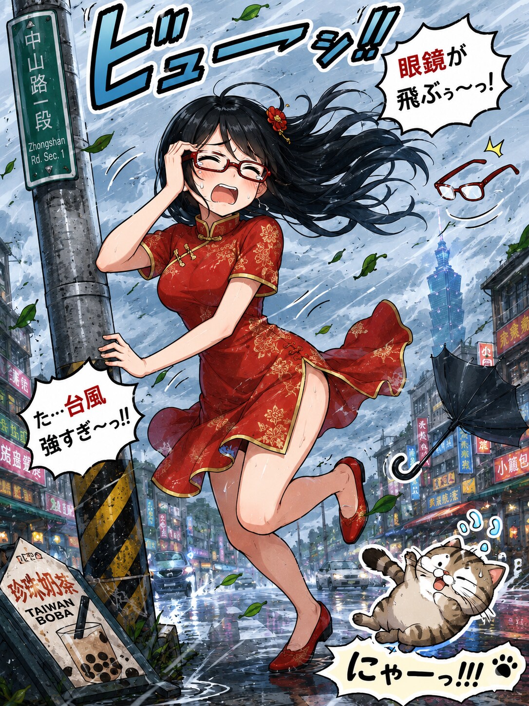 台風接近中