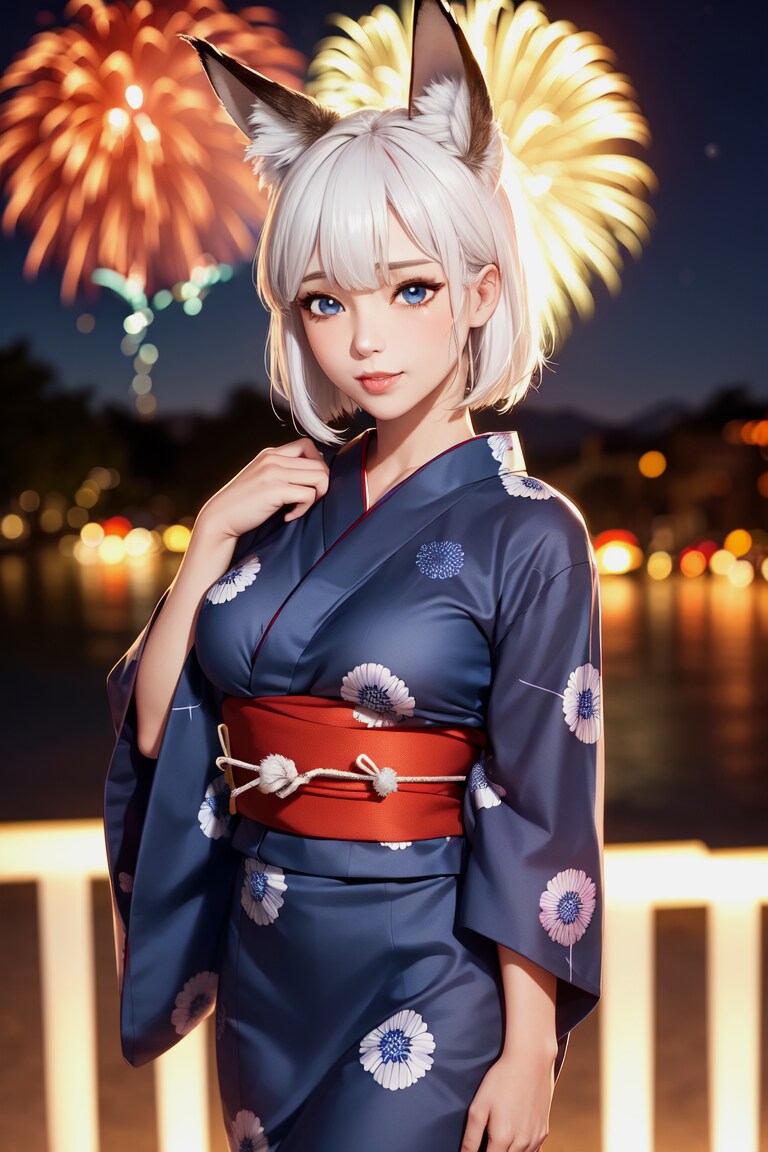 日本の夏の白狐その2