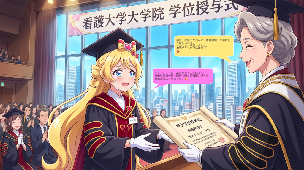 キュアアイドル、看護学博士になった！