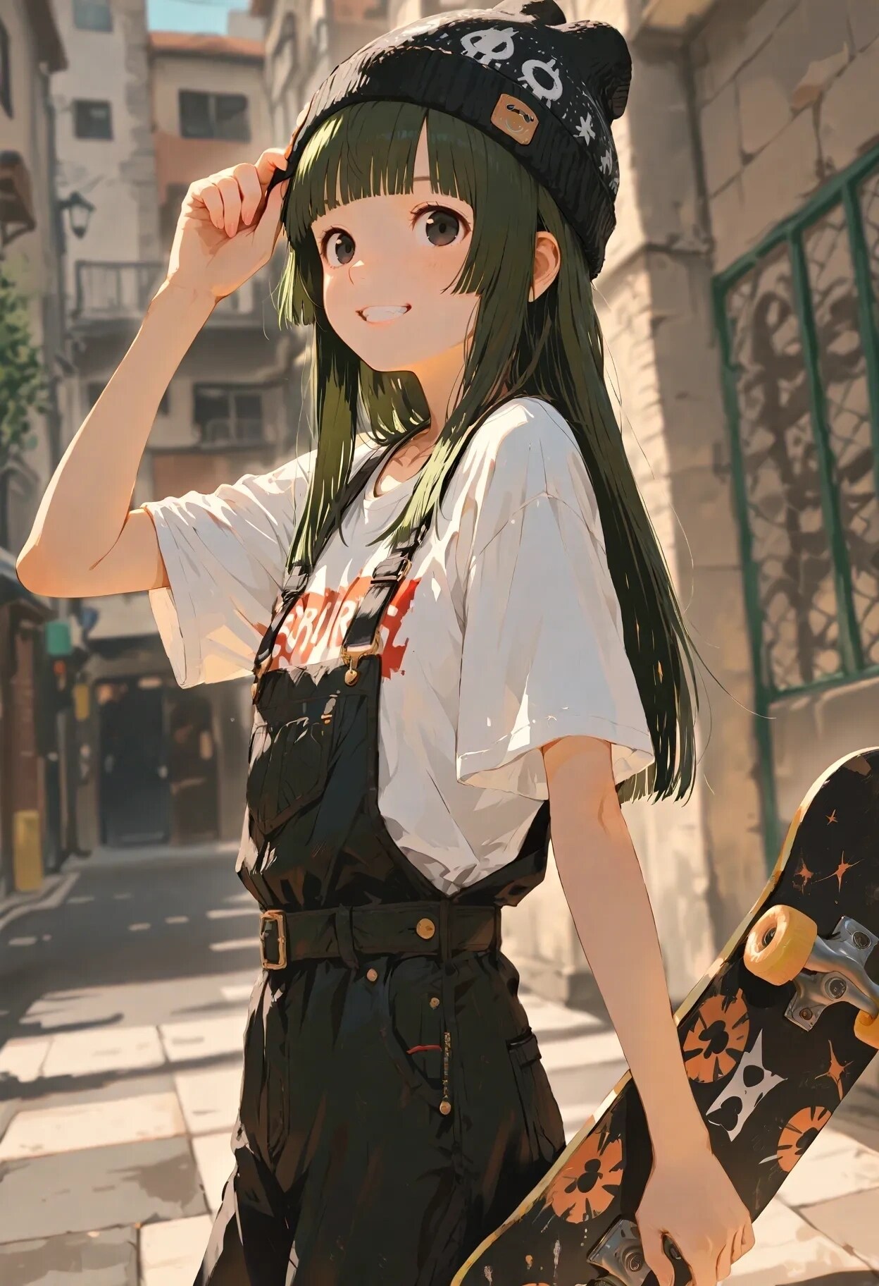 休憩中のスケボー少女 | の人気AIイラスト・グラビア