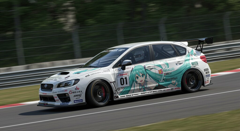 初音ミク痛車WRXレーシングカー