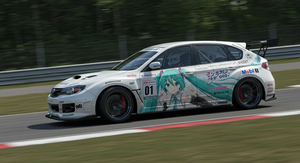初音ミク痛車WRXレーシングカー