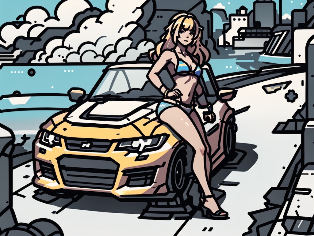 美女とスポーツカー