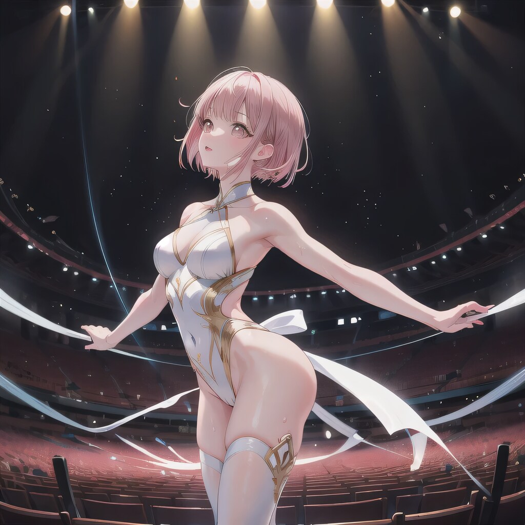 ピンク髪ボブでレオタードの少女２