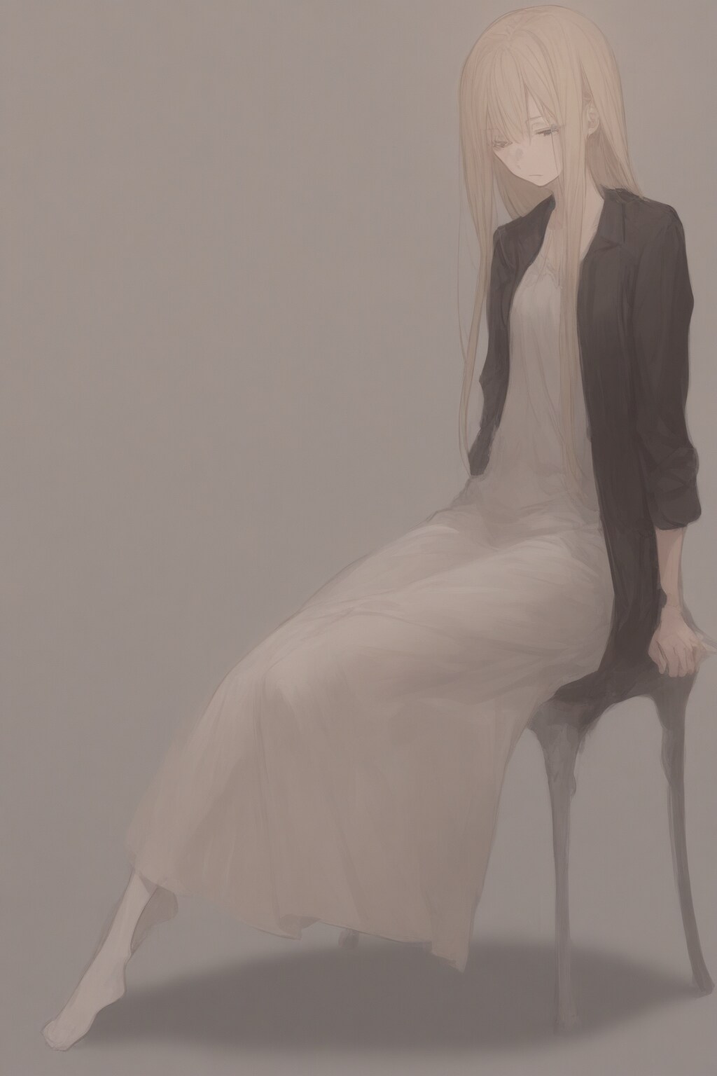 椅子に座る女性