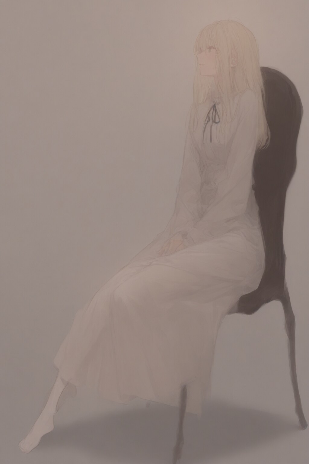 椅子に座る女性