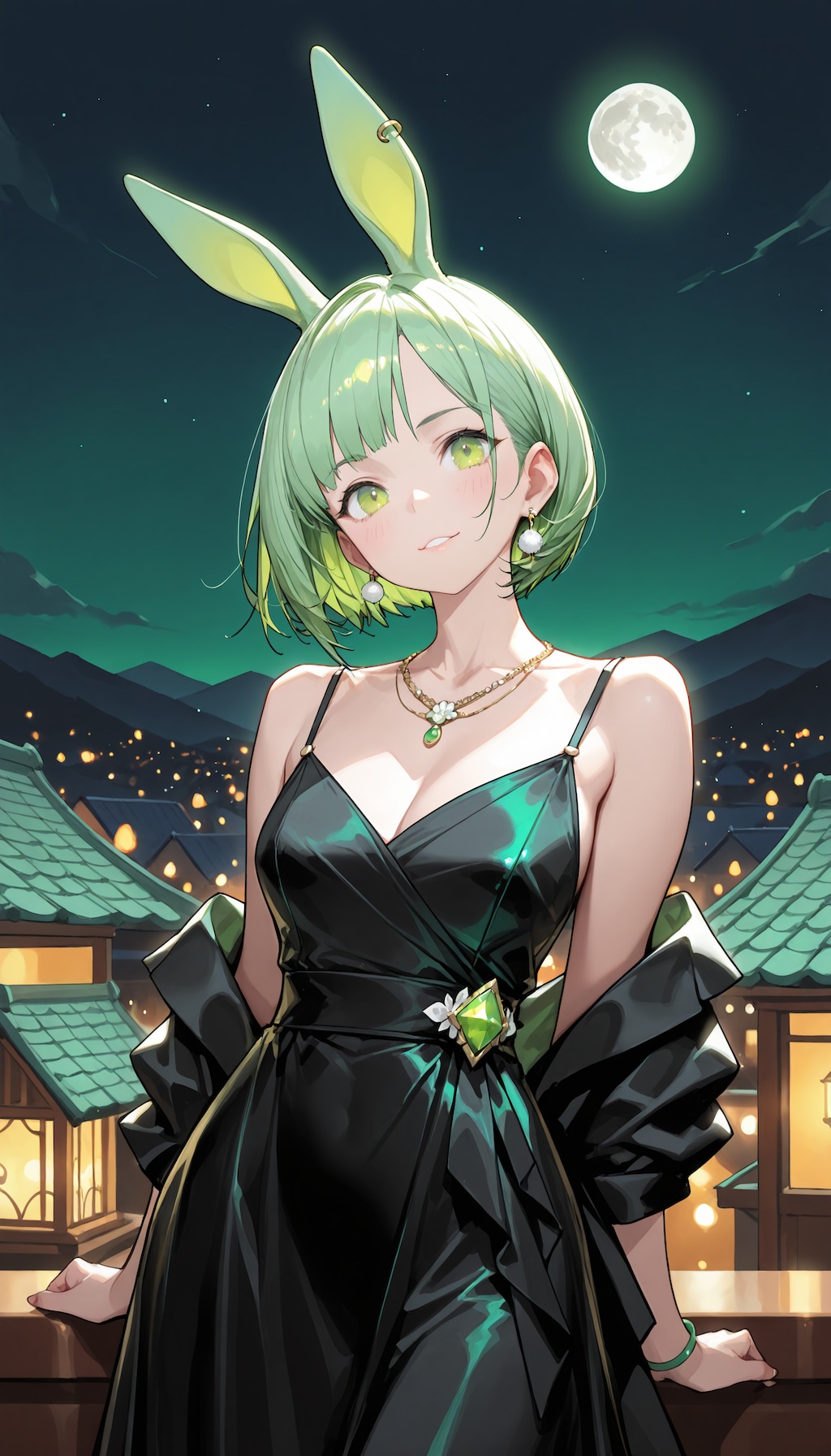 おつきみをきみと《SDXL FiaMixi llustrious-XL1.90 使ってみたんだもん》