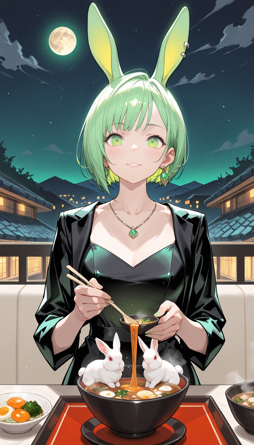 おつきみをきみと《SDXL FiaMixi llustrious-XL1.90 使ってみたんだもん》