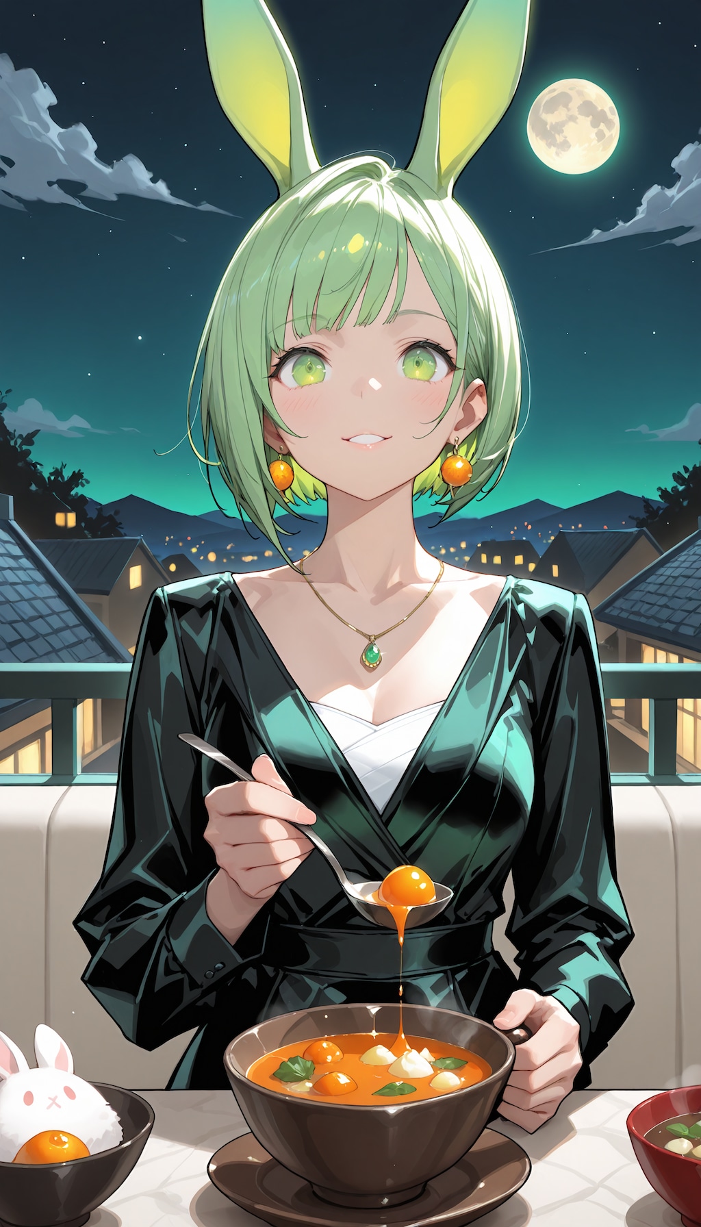 おつきみをきみと《SDXL FiaMixi llustrious-XL1.90 使ってみたんだもん》