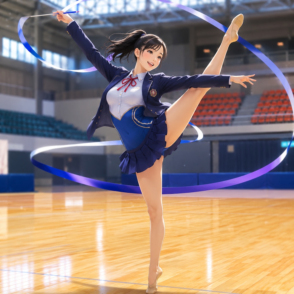 ブレザー型レオタード新体操女子