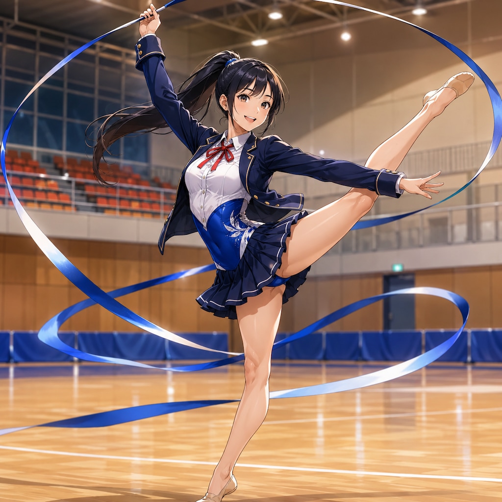 ブレザー型レオタード新体操女子
