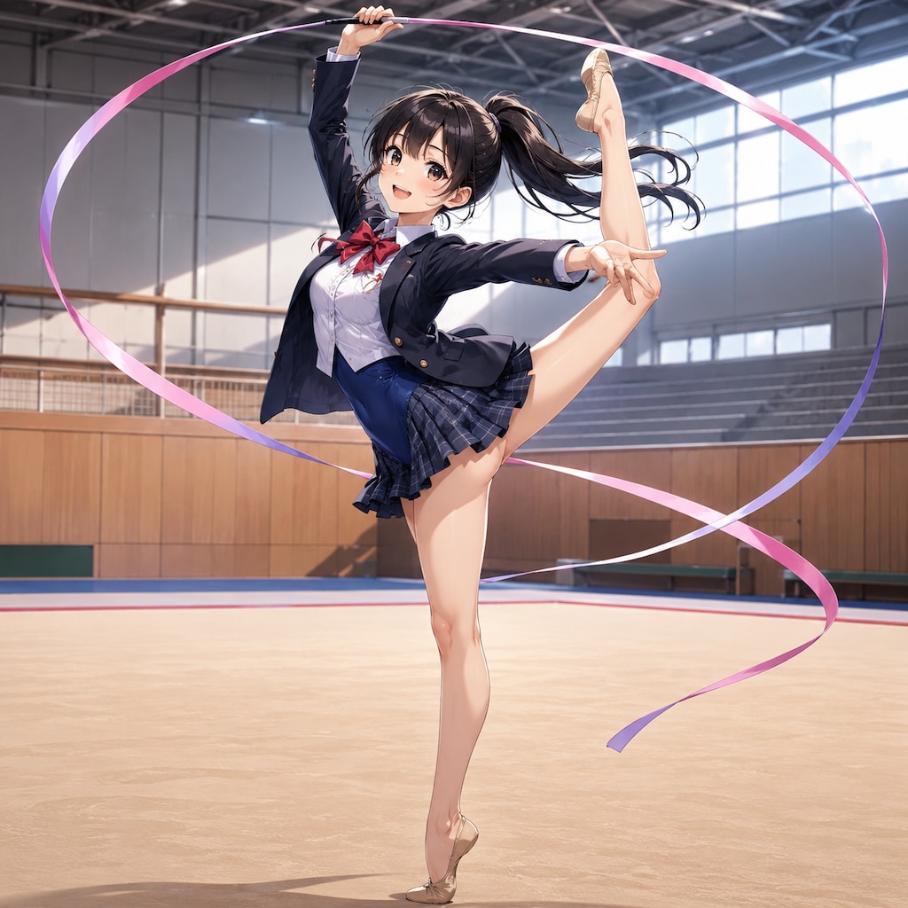 ブレザー型レオタード新体操女子