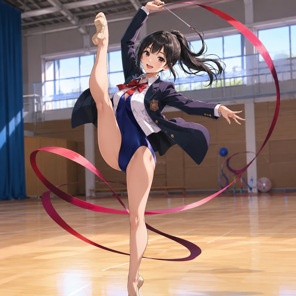 ブレザー型レオタード新体操女子