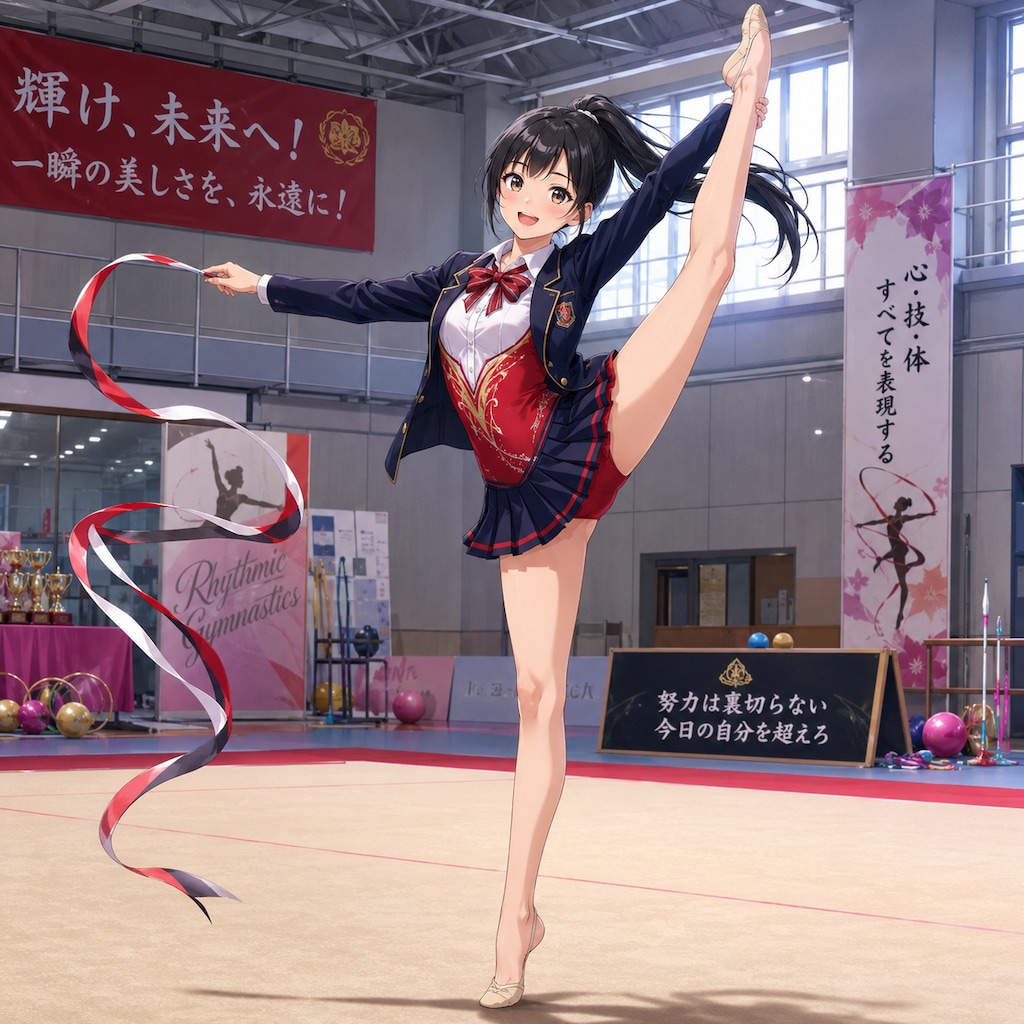 ブレザー型レオタード新体操女子