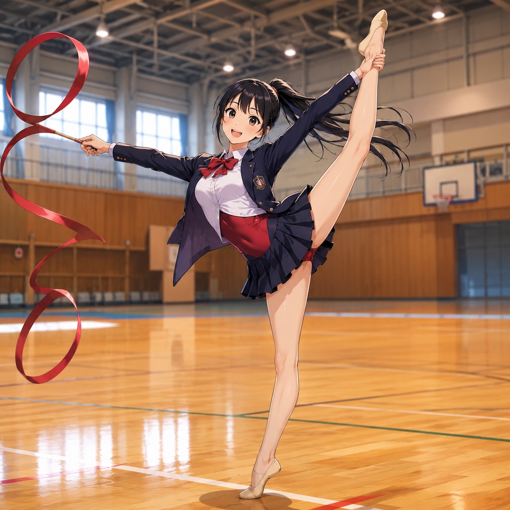 ブレザー型レオタード新体操女子
