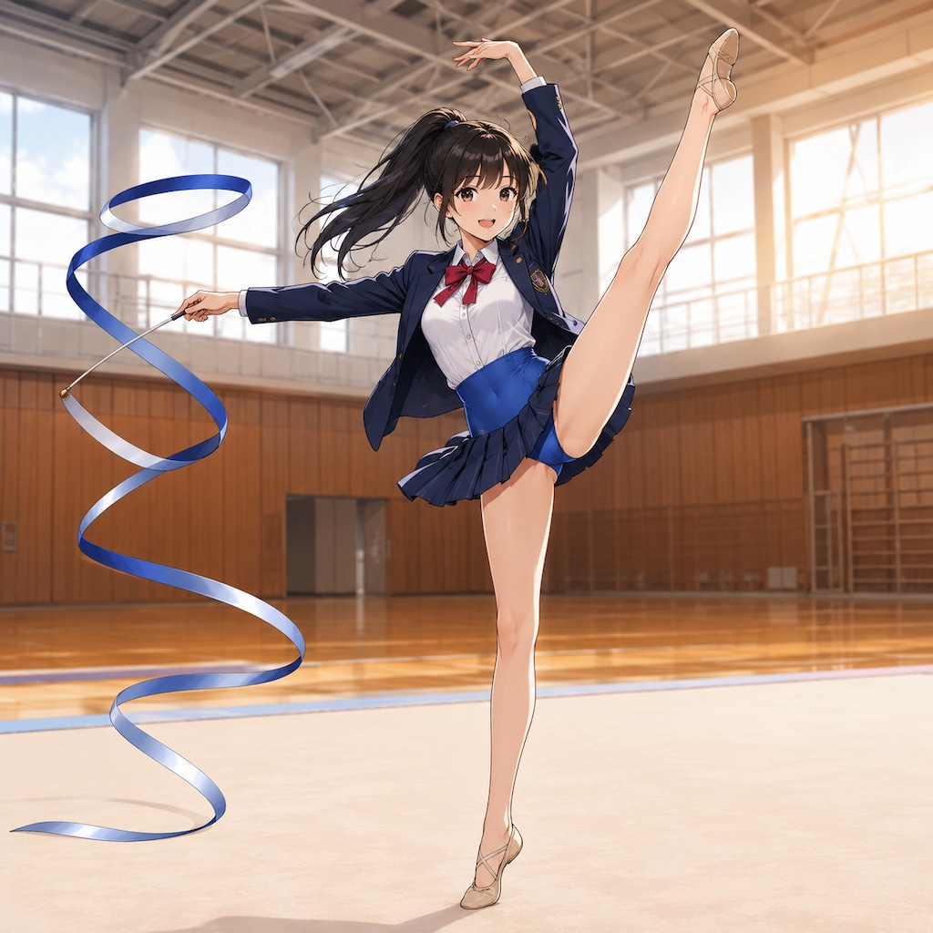 ブレザー型レオタード新体操女子