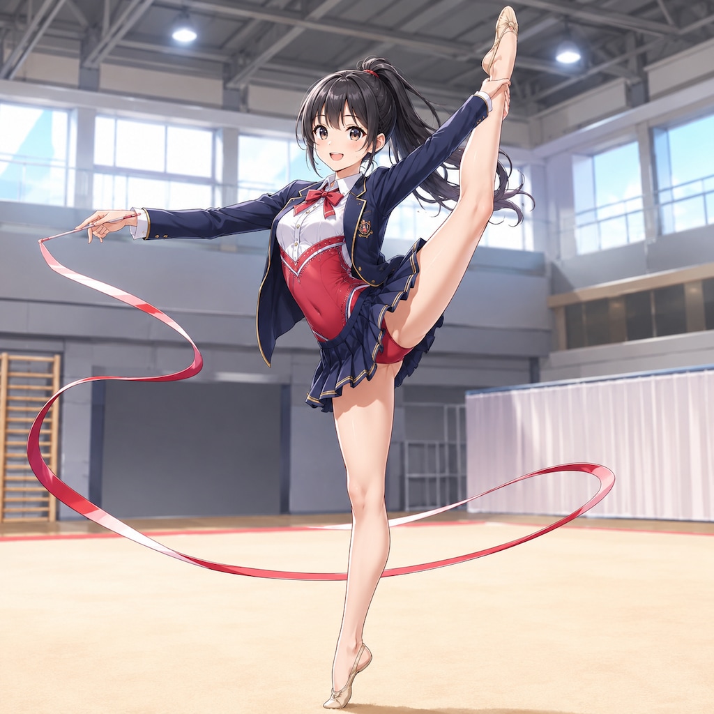 ブレザー型レオタード新体操女子