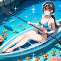 グラスボートでラグーンの海を散歩(モデル：篠宮あかり) 5枚目