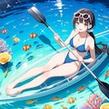 グラスボートでラグーンの海を散歩(モデル：篠宮あかり) 4枚目
