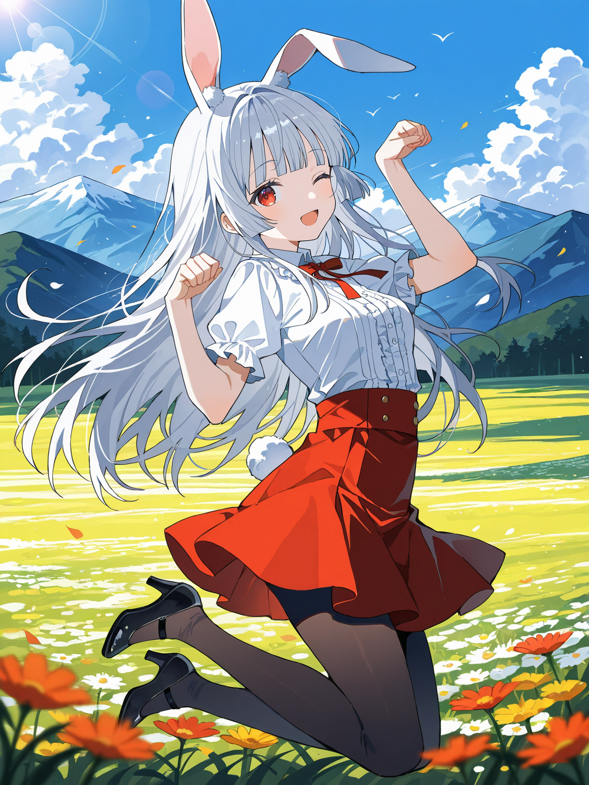 うさぎだからジャンプするのは当前なのです♡ | の人気AIイラスト・グラビア