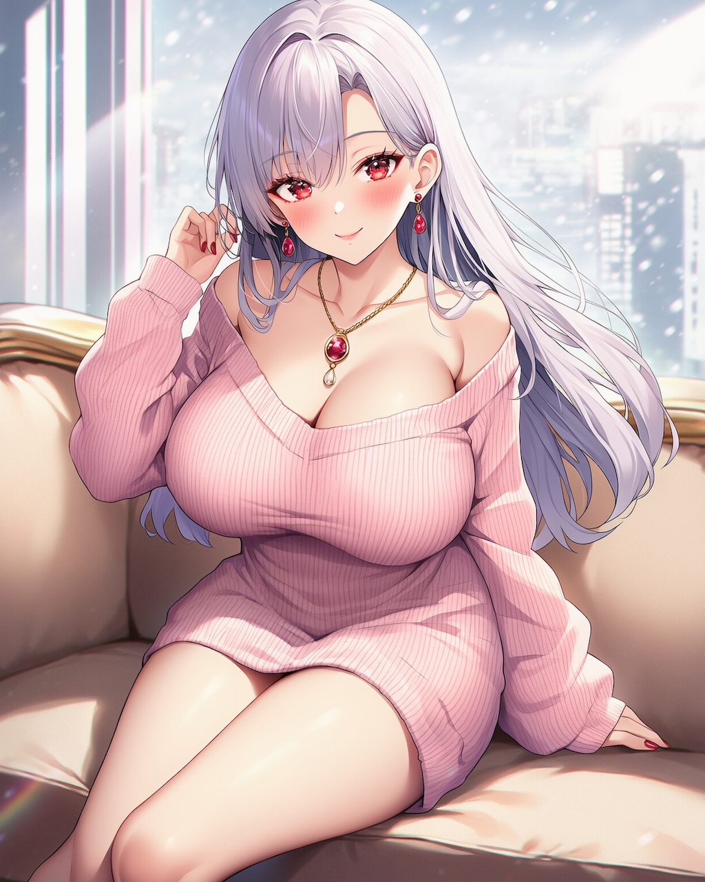 💕雪の日ピンクニット♡ミレナさん