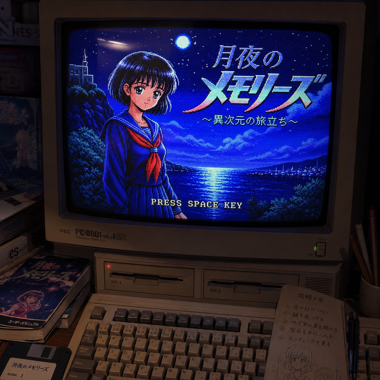 80年代PCゲーム風の女の子