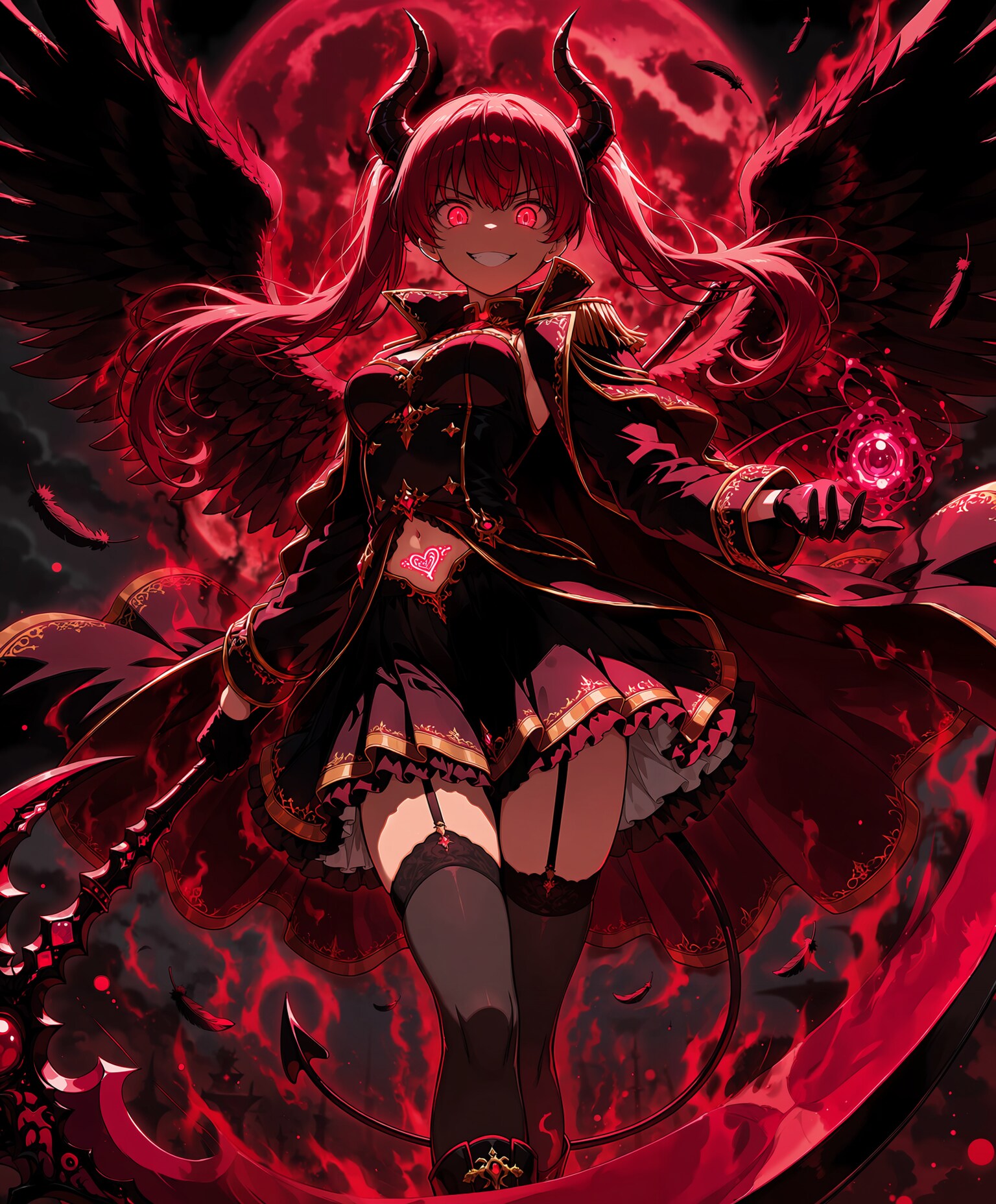 悪魔系ツインテール女子（中二病） | の人気AIイラスト・グラビア