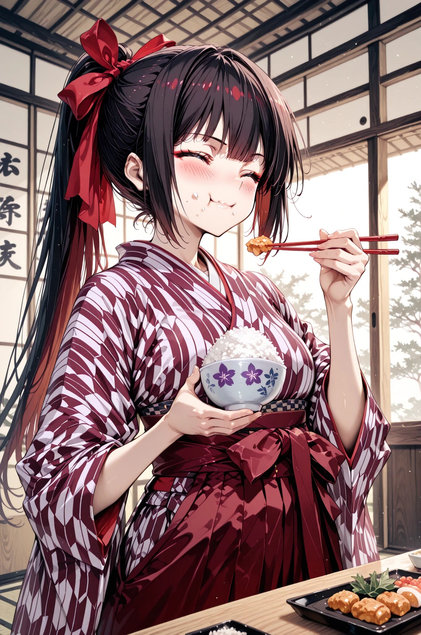 食事中