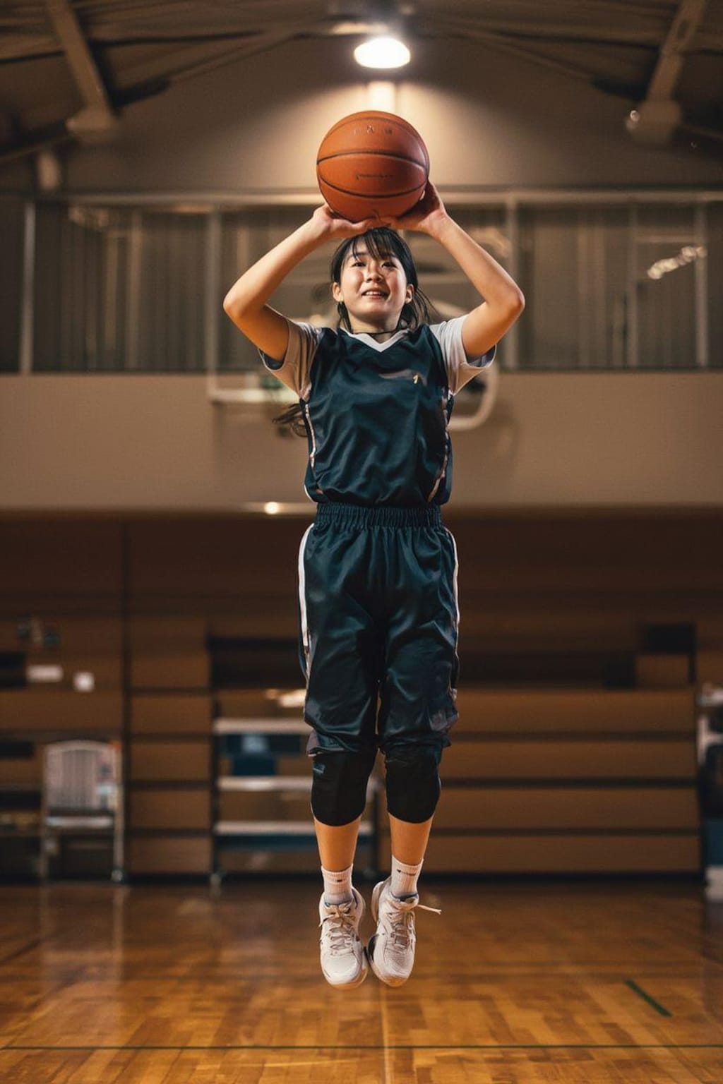 女バスのジャンプシュート370