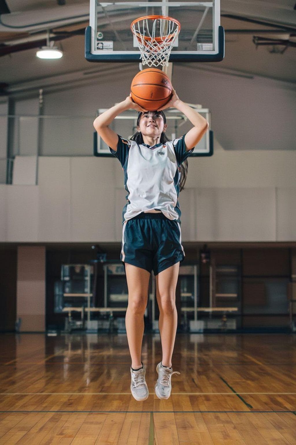 女バスのジャンプシュート370