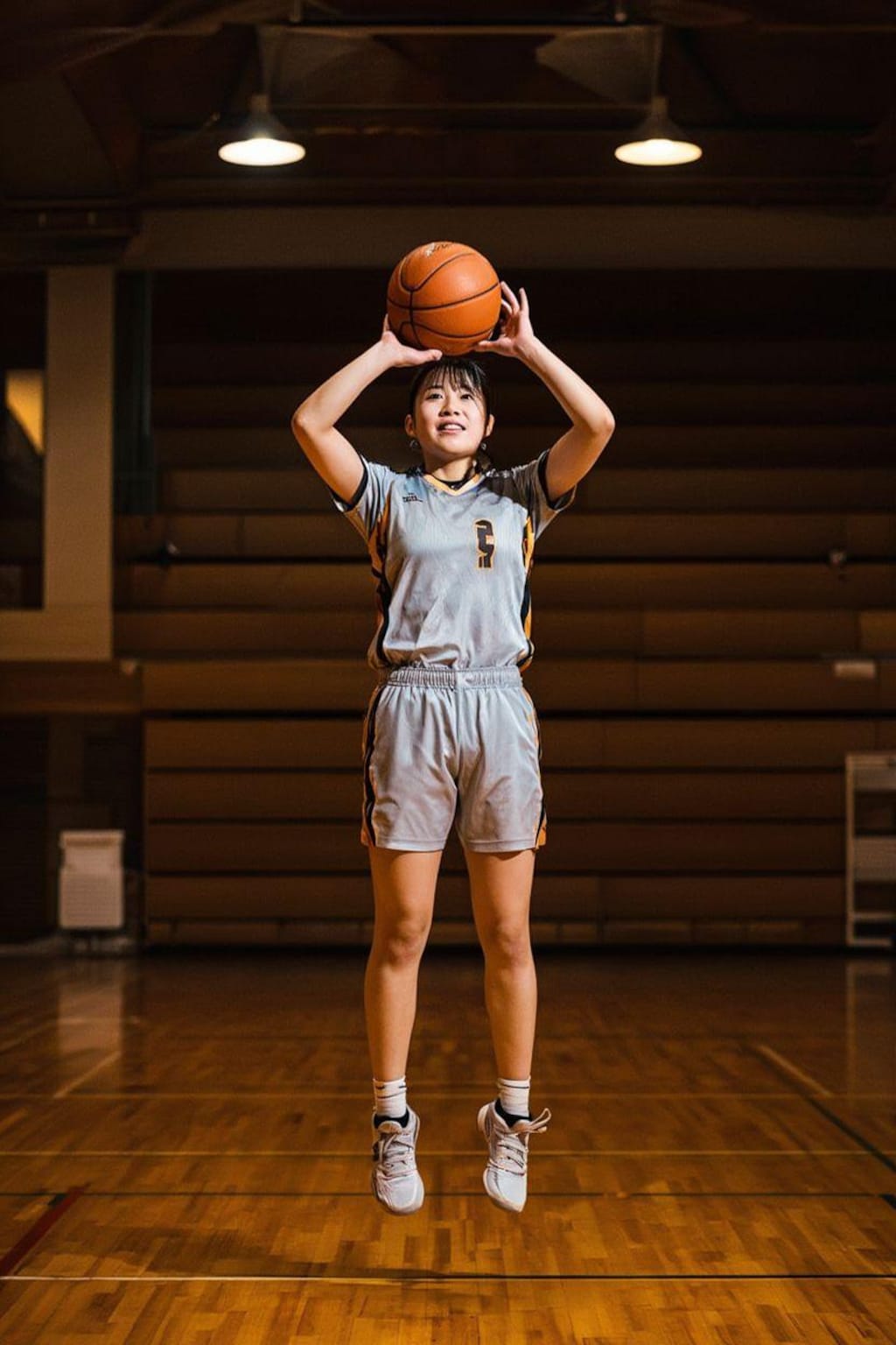 女バスのジャンプシュート370