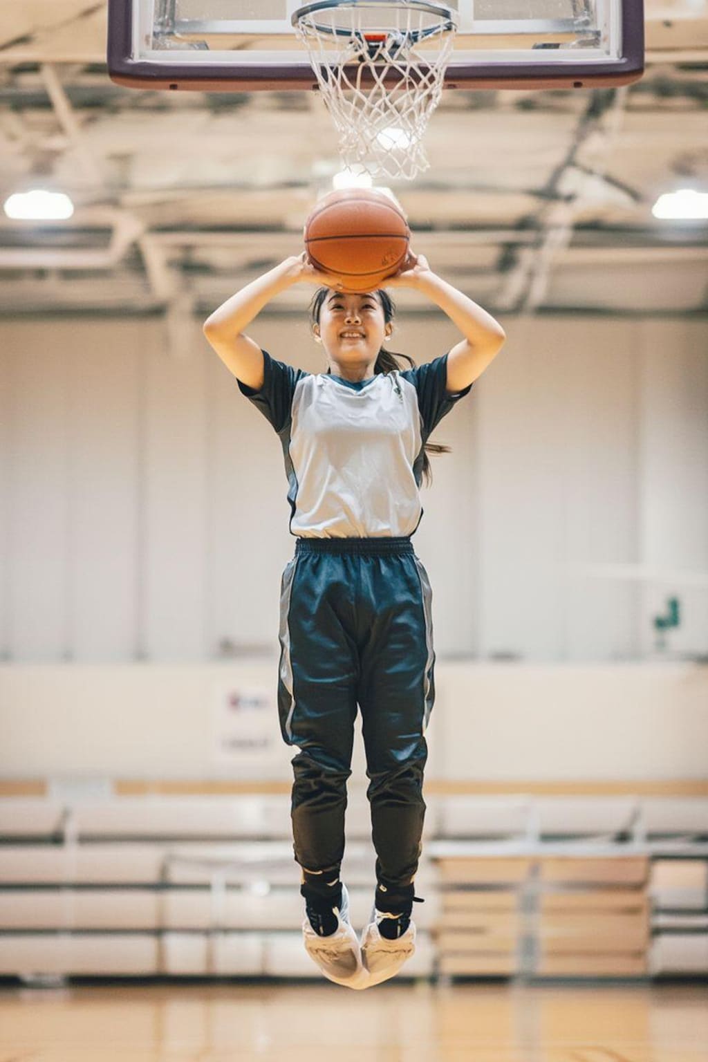 女バスのジャンプシュート370