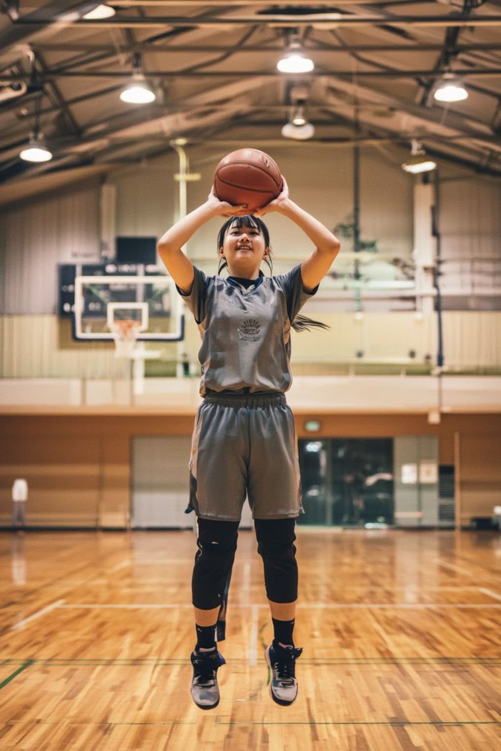 女バスのジャンプシュート370