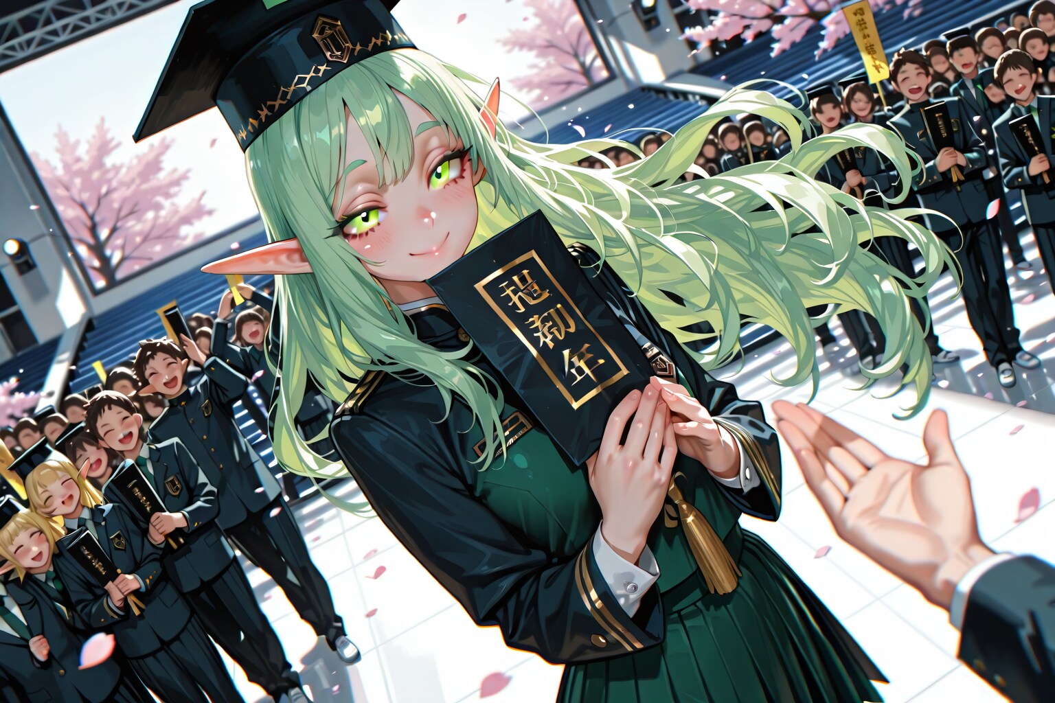 卒業するエルフの女の子 | の人気AIイラスト・グラビア