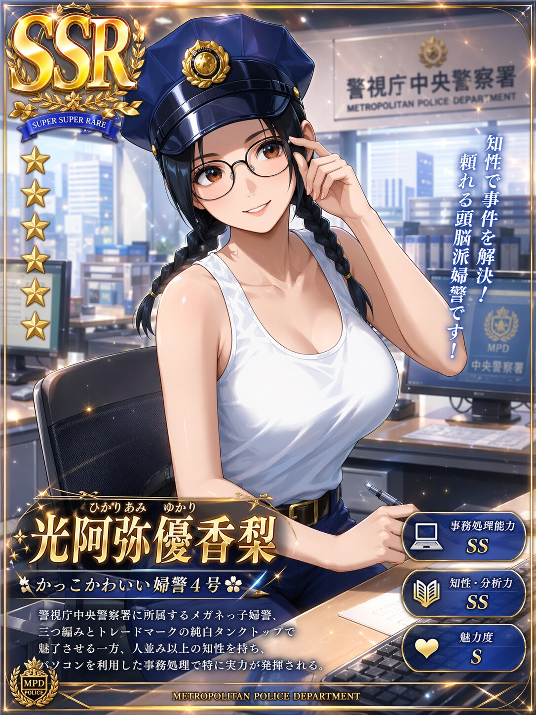 かっこかわいい婦警光阿弥優香梨のSSRカード