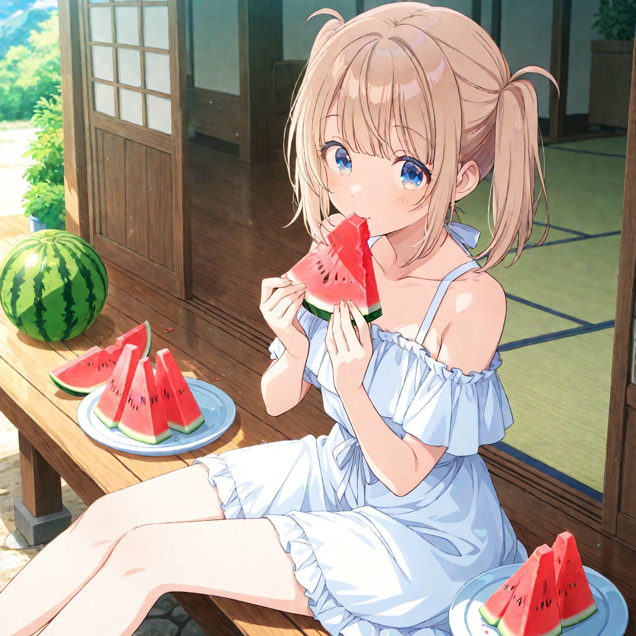 スイカと少女