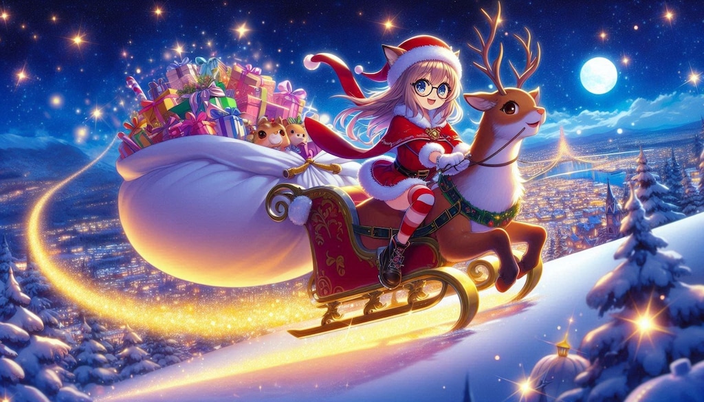 🎅猫耳眼鏡ミニスカサンタがやってくる(*´ω｀*)