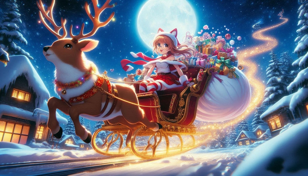 🎅猫耳眼鏡ミニスカサンタがやってくる(*´ω｀*)